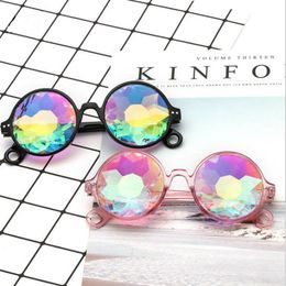 Party Eyewear Funny Disco Mosaic Sunglasses Round Sun Glass Crystal Sunglass Concert Show Eyewear2114