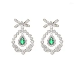 Dangle Earrings Vintage Court Style Cubic Zircionia Earring For Girls CZ Dangler Jewellery Women Promt Accessories