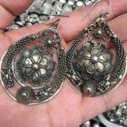 Earrings Fashion jewelry Free Shipping charming china Miao silver carving tribal earrings