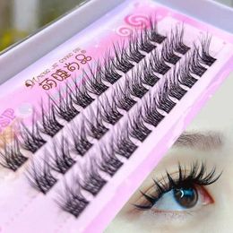 False Eyelashes Segmented L Curl Mixed Oblique Winged Individual Cluster Long Lasting Fluffy Eyelash Extension