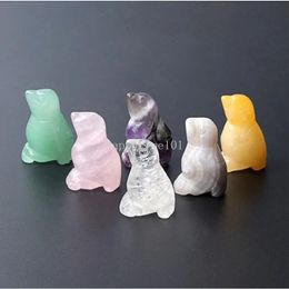 2024 Natural Stone Carving 1 inch Lovely Bird Crafts Ornaments Rose Quartz Crystal Healing Agate Animal Decoration