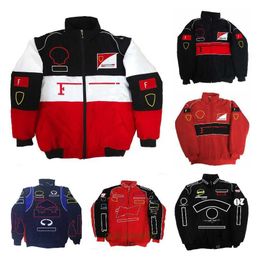Men's New Jacket Formula One F1 Women's Jacket Coat Clothing Racing Autumn Winter Cotton Car Full Embroidery College Style Retro Motorcycle R2x1