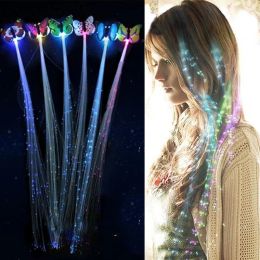 LED Flashing Hair Braid Glowing Luminescent Games Hairpin Novetly Hairs Ornament Girls Led Toys New Year Party Christmas Gifts Random BJ