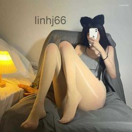 Socks Hosiery Women Shiny Glossy Transparent Pantyhose Oil Stocking Nightclub Nylon Thin Legs Silk Stockings Sexy Underwear EVJ5