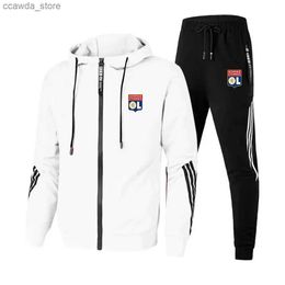 Men's Tracksuits Zipper Coat+Pants Two Piece Running Set Spring and Autumn Men's Polyester Set Tracksuit Men Sports Set Football Training Set Q240123