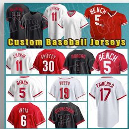 44 Elly De La Cruz Baseball 5 Johnny Bench Jerseys 30 Ken Griffey Jr. 6 Jonathan India 21 Hunter Greene Reds 19 Joey Votto 11 Barry Larkin 7 Spencer Steer 43 Alexis Diaz