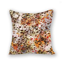 Pillow Velvet Cover Decorative Polyester Linen Leopard Print Office Pillowcase Home Furnishing Sofa 45x45 Square Bohemian E2373