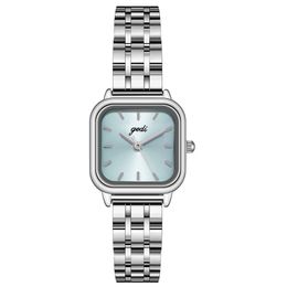 Fashion Womens high appearance level simple exquisite square steel wristwatch band luxury quartz watch A2