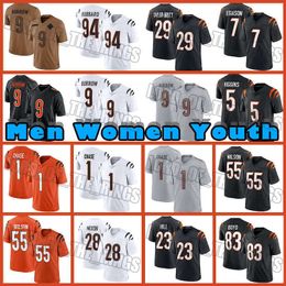 1 Ja'Marr Chase 9 Joe Burrow Football Jersey Evan McPherson Sam Hubbard Tee Higgins Cam Taylor-Britt Bengales Joe Mixon Logan Wilson Trey Hendrickson Mike Hilton