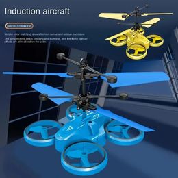 Four-axis Inductive Aircraft Suspension Inductive Helicopter Luminous Intelligent Gesture Inductive Drone Fall Resistant,Drone Shinning LED,USB Charging.