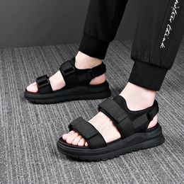 Sandals For Men Lightweight Summer Height Increase Roman Thick Trend Driving Soft Sole Breathable Beach Shoes Men's Wear