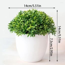 Decorative Flowers Home Decoration Flower Ball Simulation Plant Bonsai Grass Potted Plants Ornaments 32 Eyes Bamboo Leaf Small