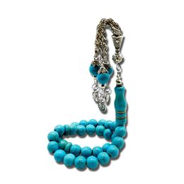 Display Tasbih Bule Turquoise Stone 33 Prayer Beads Muslim Gift Turkish Fashion Misbaha Islamic Rosary Arabic Bracelet