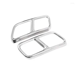 Stainless Steel Car Rear Dual Exhaust Muffler Pipe Cover Trim Tail Throat Frame For X204 W218 2012-2024