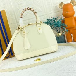 HIGH QUALITY BB handbag classic women leather shell bags designer tote purse fashion lady white grid crossbody bag2797