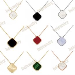 Women designer necklace luxury four leaf clover necklace mother of pearl diamond pendants stainless steel chain plated gold choker necklace classic Jewellery zb114