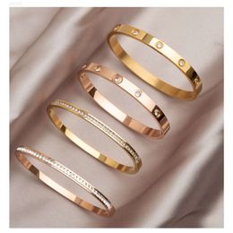 2023 New Fashion Stainless Steel Rose Gold Bracelets Light Luxury Senior Design Bracelet Jewelry No Fading Color For Women