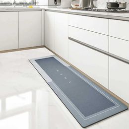 Carpet Super Absorbent Kitchen Floor Mat Crystal Velvet Pad Bath Pad Anti-Slip Carpet Kitchen Mats Wipeable Wash Long Strip Carpet Q240123