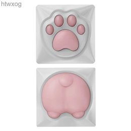 Keyboards Colorful Cat Paw Keycaps for Standard Mechanical Keyboards Sublimation Dye Technology Keys Caps for Long-Lasting Colors YQ240123