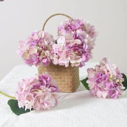 Decorative Flowers Hydrangea Artificial Flower Wedding Bouquet Garden Outdoor Decoration Silk Purple Fake Home Christmas Arrange