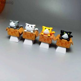 Keyboards 1PC PBT Custom Cartoon Anime Cat Keycap Bottom Backlit Keycaps OEM Profile for DIY Mechanical Keyboard Children's Gifts YQ240123