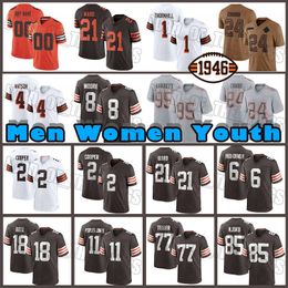 24Nick Chubb Myles Garrett Football Jersey Deshaun Watson Elijah Moore Amari Cooper Denzel Ward Brownes David Njoku Juan Thornhill Owusu-Koramoah David Bell Thomas