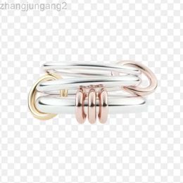 Designer Spinelli Rng Multi Ring Connexion Three Colour Splicing Three Ring Titanium Steel Electroplated with 18k Real Gold