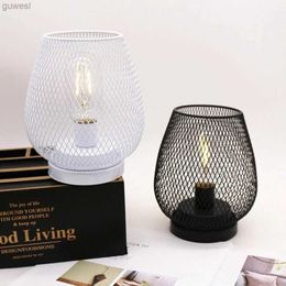 Desk Lamps Birdcage Decorative Table Lamp Shape Battery Powered Nightlight Bedside Led Light Night Stand Bedroom Lighting Decorations Lamp YQ240123