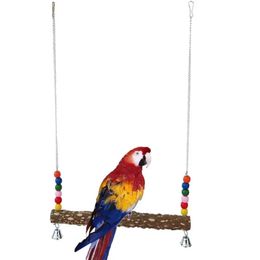 Mills Natural Wooden Chicken Swing Toys for Hens Large Bird Parrot Aw Training Play Perch Chewing Bird Toy Paw Grinding Stand Stick