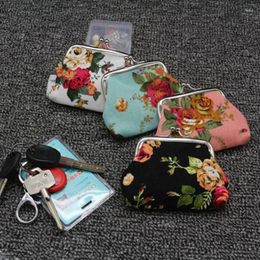 Wallets Naivety Hasp Coin Purse Lady Vintage Flower Clutch Bag 2024 Women Retro Small Fresh Wallet High Quality Good Gift Floral