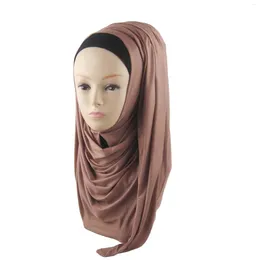 Ethnic Clothing Jersey Hijab Maxi Big Large 180 80cm Long Scarf Solid Colour Plain Muslim Arab Shawl Head Wrap For Women