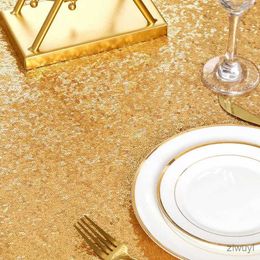 Table Cloth Gold Sequin Tablecloth 108x50 Inch-Rectangle Table Cover Overlay for Wedding Baby Birthday Cake Table Holiday Banquet Decoration