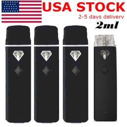 USA STOCK 2ml Disposable Vape Pen Preheating Buttons Pens Pods Empty E-cigarette Vaporizers Ceramic Coil Thick Oil Snap in Tips Type-C Rechargeable 320mah Battery