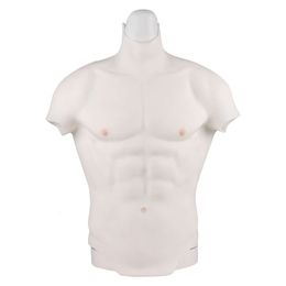 Costume Accessories White Muscle Costume Men's Chest Fake Belly for Crossdresser Ho Silicone Body Simulation Hombre Color Customization