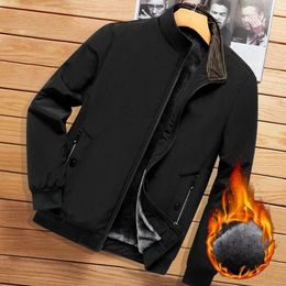 Men's Jackets Men Fleece Autumn Long Sleeve Solid Color Casual Sport Zipper Outdoor Tops Coat Male Clothing Plus Size Windbreaker