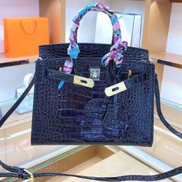 Handbag Purse Fashion letter Women Shoulder Bag Patent Crocodile Leather Alligator Lady Large Capacity Tote package shopping Bags 214b