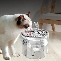 Feeders 2.6L Cat Fountain Automatic Filter Sensor Drinking Fountain For Pet Feeder Smart Water Fountain Transparent Drinker For Cats