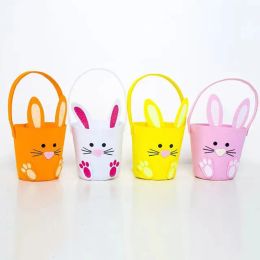 Easter Basket Bunny Bucket Rabbit Shape Egg Barrel Bags Kids Candy Eggs Storage Tote Handbag Party Gift Bag 0123