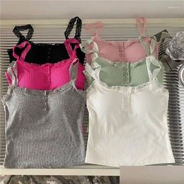 Yoga Outfit Y2K Womens Tops Backless Crop Top Sleeveless Cute Knitted Tank Summer Cropped Vest Female Clothing Sleepwear Tee Shirt Dro Dhcoi