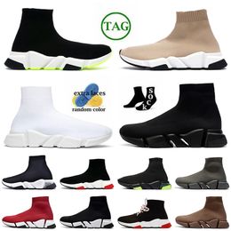 Speeds Designer Casual Socks Shoes Womens Mens Top Fashion OG Rubber Red White Black Sneakers Trainers Platform Bottoms Loafers Knit Runners Trainer 2.0 Sports