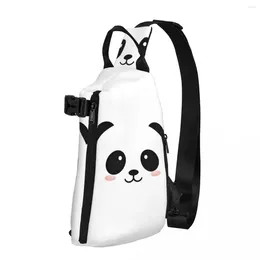 Backpack Panda Bear Shoulder Bags Kawaii Chest Bag Male Cycling Outdoor Style Sling Business Print Crossbody