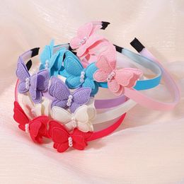 Hair Accessories Cute Butterfly Hairband Simulated Pearl Children's Exquisite Hoop Daily Binding Lovely Girl Wholesale