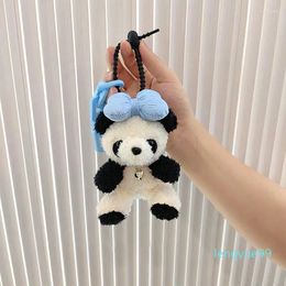 Keychains Cute Panda Plush Doll Keychain For Bag Pendant Accessories 2024 Fashion Kawaii Stuffed Keyrings Wholesale