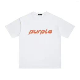 Men's T Shirts Purple Brand T-shirt 2024 Summer Street T-shirts Basic Letter Printed Tee Loose Short Sleeve Half