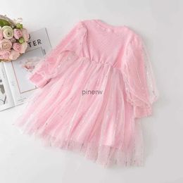 Girl's Dresses Girls Princess Party Dress New Autumn Kids Baby Mesh Patchwork Costumes Casual Clothes Children Sweet Vestidos For 3 Years