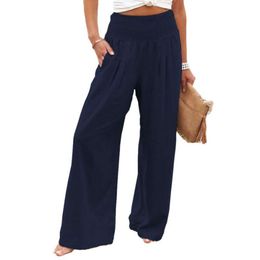 European And American Spring And Summer Fashionable Women's Casual Wide Leg Cotton And Linen Popular Loose Pants For Women