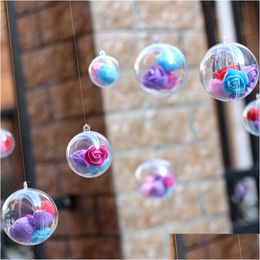 Christmas Decorations 75Pcs 4/5Cm Romantic Design Ball Transparent Can Open Plastic Clear Bauble Ornament Gift Drop Delivery Home Ga Dh7Nj