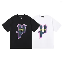 Men's T Shirts 2024 Purple Brand T-shirts Summer Celebrity Short Sleeved Letter Printed Casual Loose T-shirt For Men And Women