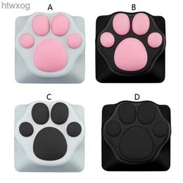 Keyboards for Cat Paw Keycaps Single Animation Metal Keyboard Transparent Silicone Keycaps Drop Shipping YQ240123