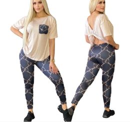 New Women Summer jogger suit short sleeve outfits causal tracksuits white T-shirts+pants leggings two piece set plus size 2XL